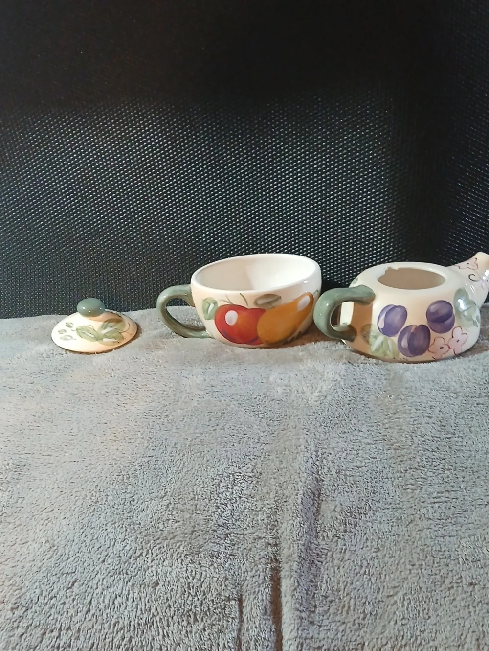 Vintage Fruit Tea for One Teapot and Cup Set